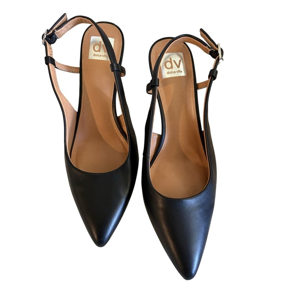 Dolce Vita Erika Women's Black Slip-On Sling Back Pump Heels Size 10